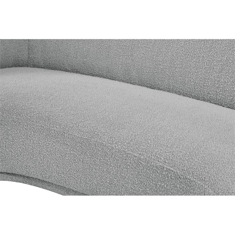Maklaine Contemporary Boucle Fabric Loveseat With Rounded Back in Gray