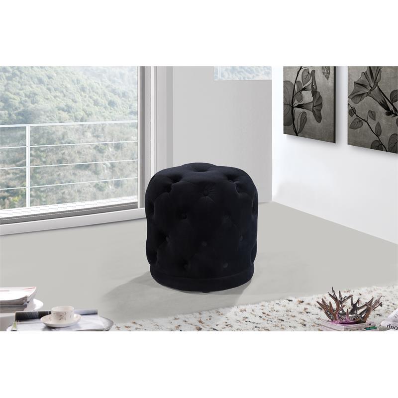 Maklaine Modern 17''H x 18''W x 18''D Contemporary Ottoman/Stool in Black