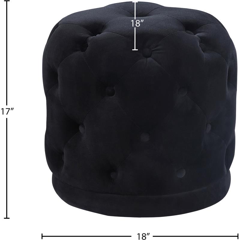 Maklaine Modern 17''H x 18''W x 18''D Contemporary Ottoman/Stool in Black