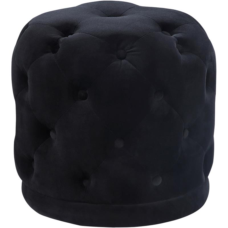 Maklaine Modern 17''H x 18''W x 18''D Contemporary Ottoman/Stool in Black