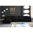 Maklaine Contemporary 32''H x 158''W x 80''D Black Velvet Modular Sectional