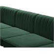 Maklaine Contemporary 31''H x 145''W x 93''D Green Velvet Modular Sectional