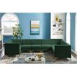 Maklaine Contemporary 31''H x 145''W x 93''D Green Velvet Modular Sectional