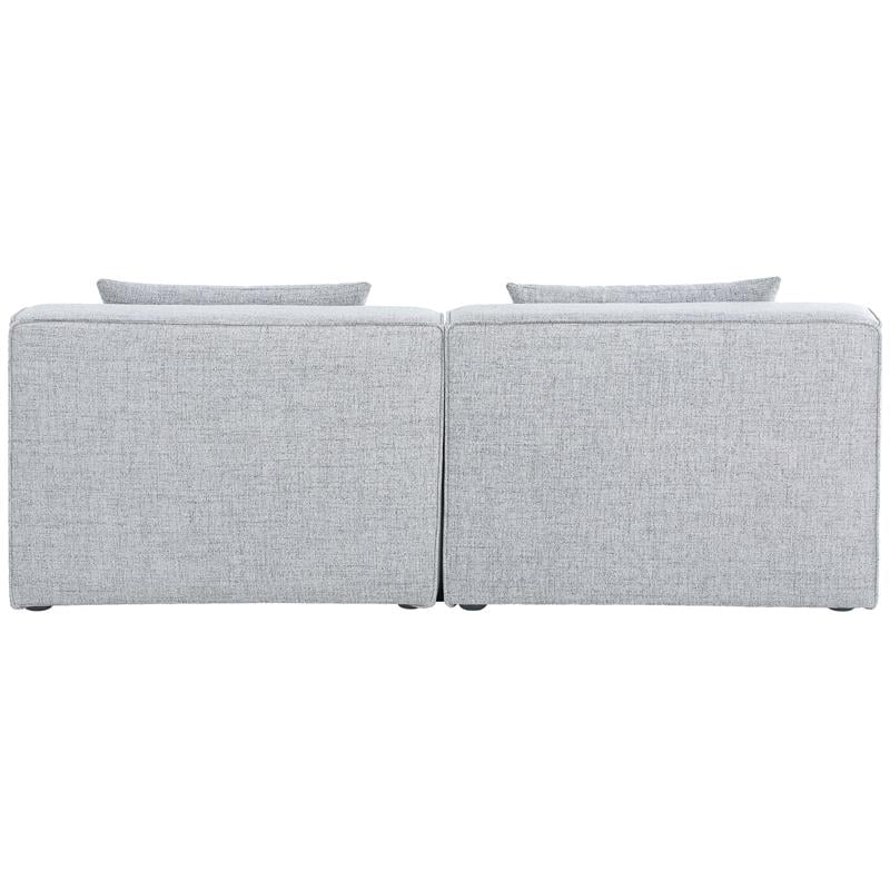 Maklaine Contemporary 26''H x 72''W x 36''D Grey Durable Linen Modular Sofa