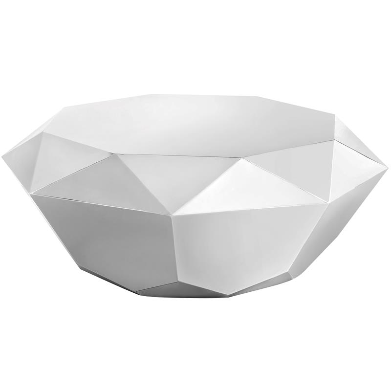Maklaine Modern Metal 15.5''H x 39''W x 39''D Diamond Shaped Steel Coffee Table