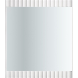 Maklaine Modern Glass 42.5''H x 37''W x 1''D White Medium Gloss Finished Mirror