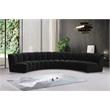 Maklaine 5-Piece Contemporary Velvet Modular Sectional in Black