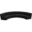 Maklaine 5-Piece Contemporary Velvet Modular Sectional in Black