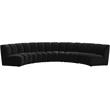Maklaine 5-Piece Contemporary Velvet Modular Sectional in Black