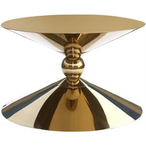 Maklaine Sculptural Design Hourglass Shaped Modern Metal Coffee Table in Gold