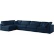 Maklaine 32''H x 140''W x 70''D Navy Velvet Standard Modular Sectional