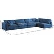 Maklaine 32''H x 140''W x 70''D Navy Velvet Standard Modular Sectional