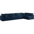 Maklaine 32''H x 140''W x 70''D Navy Velvet Standard Modular Sectional