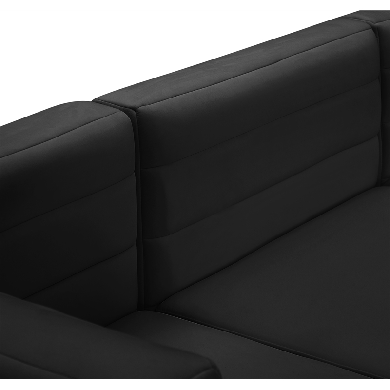 Maklaine 30.5''H x 31.5''W x 31.5''D Black Velvet Modular Armless Chair