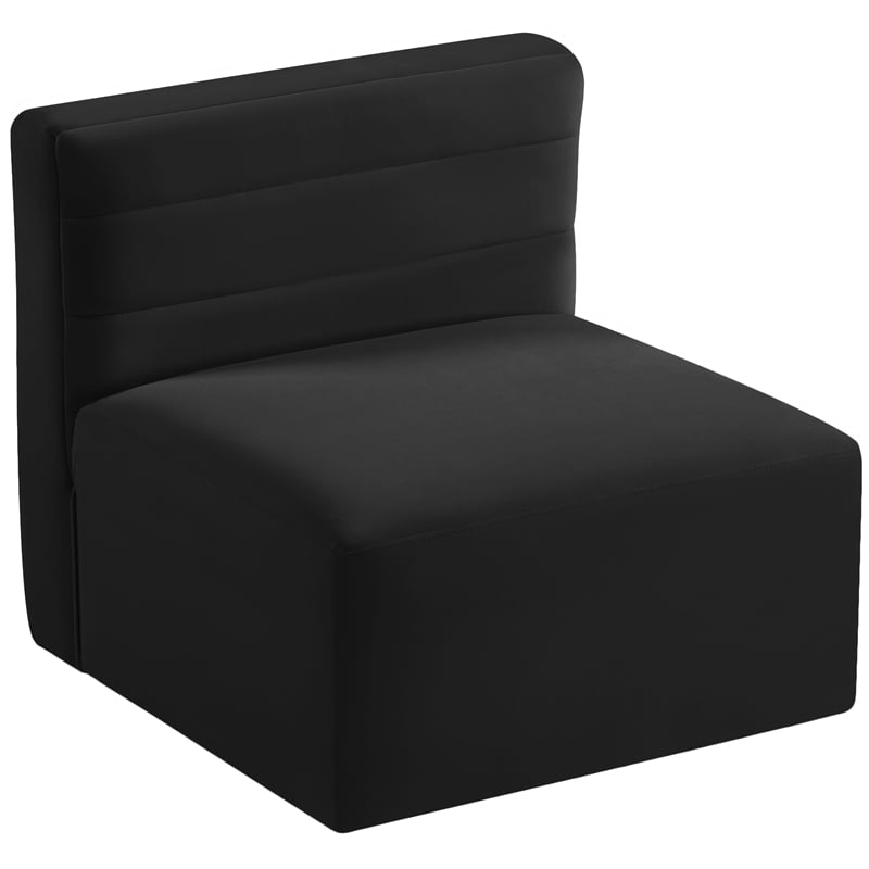 Maklaine 30.5''H x 31.5''W x 31.5''D Black Velvet Modular Armless Chair