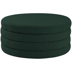 Maklaine Contemporary Boucle Fabric Ottoman/Coffee Table in Rich Green