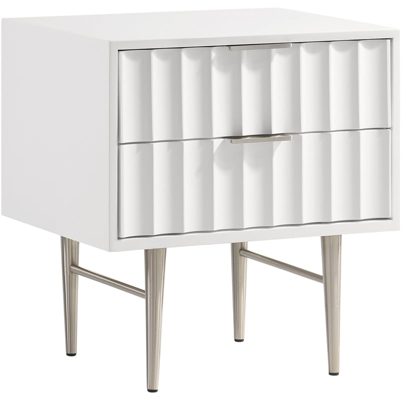 Maklaine 24''H x 22.5''W x 17''D Nightstand in White Medium Gloss Finish