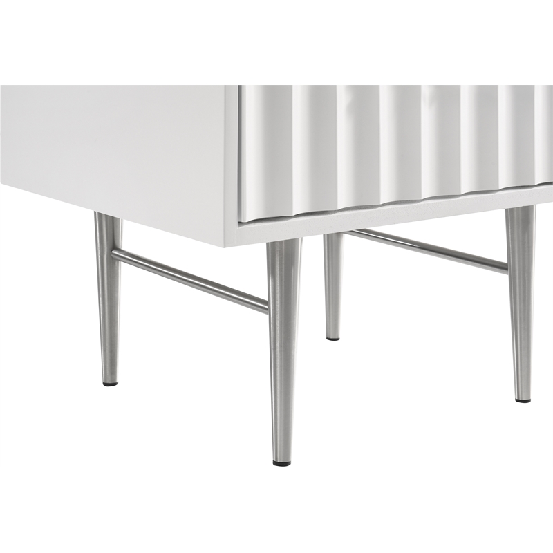 Maklaine 24''H x 22.5''W x 17''D Nightstand in White Medium Gloss Finish