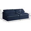Maklaine 32''H x 78''W x 40''D Deluxe Navy Linen Fabric Modular Armless Sofa