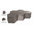 Maklaine Modular 5-Piece Modern Metal Coffee Table in Brushed Chrome