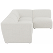 Maklaine Contemporary Fabric Modular Sectional in Soft Cream