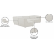 Maklaine Contemporary Fabric Modular Sectional in Soft Cream
