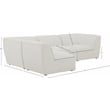 Maklaine Contemporary Fabric Modular Sectional in Soft Cream