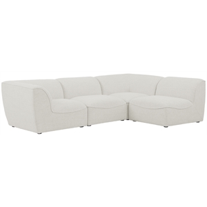 Maklaine Contemporary Fabric Modular Sectional in Soft Cream