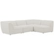 Maklaine Contemporary Fabric Modular Sectional in Soft Cream