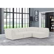 Maklaine Contemporary Fabric Modular Sectional in Soft Cream