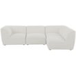 Maklaine Contemporary Fabric Modular Sectional in Soft Cream