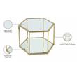 Maklaine Modular Stainless Steel/Glass Coffee Table in Brushed Gold