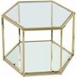 Maklaine Modular Stainless Steel/Glass Coffee Table in Brushed Gold