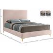 Maklaine Pink Velvet King Bed with Gold and Chrome Legs Included