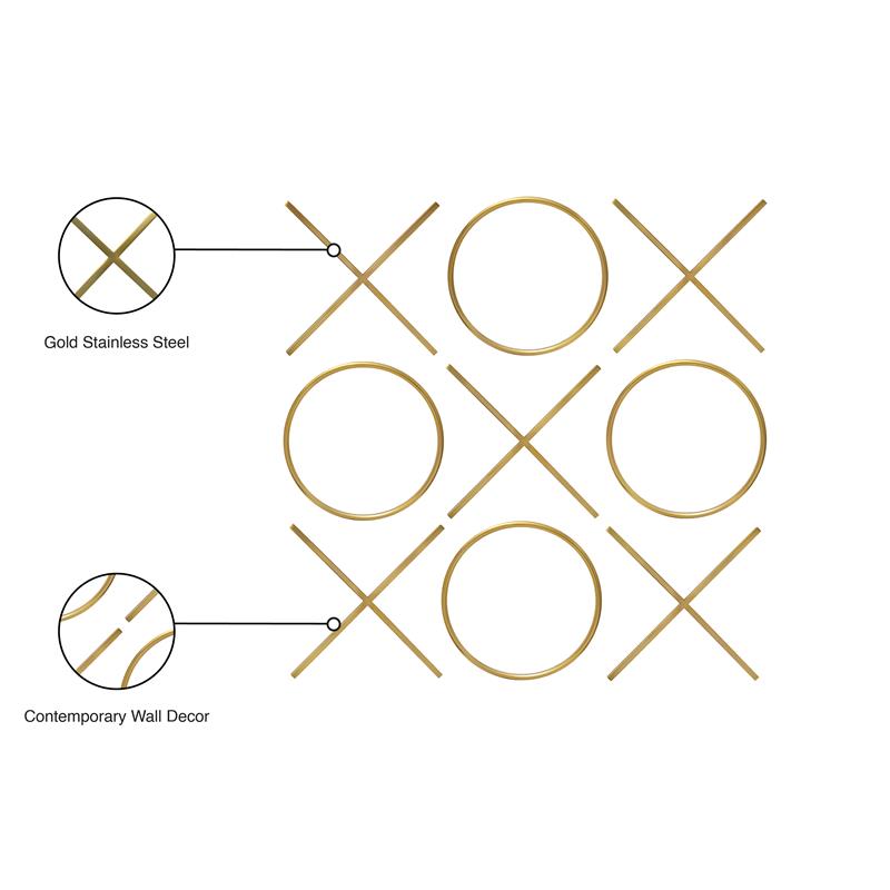 Maklaine Contemporary Style Stainless Steel Wall Decor in Gold