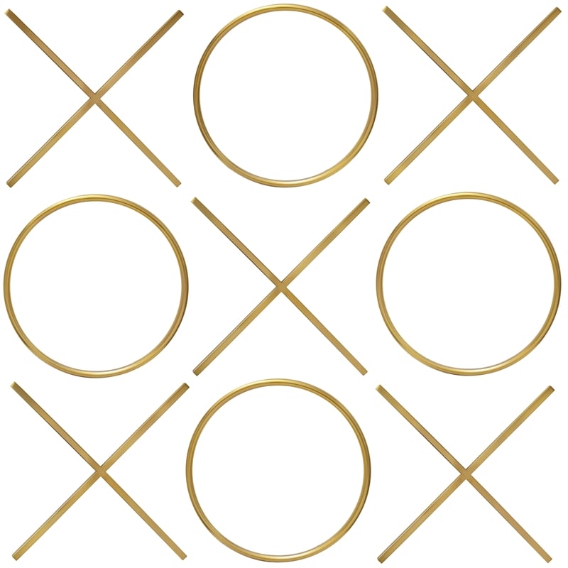 Maklaine Contemporary Style Stainless Steel Wall Decor in Gold