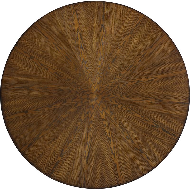 Maklaine Contemporary Wood Dining Table in Matte Black/Brown Ashburl Veneer/Gold