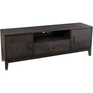 Maklaine Transitional Wood TV Stand with Storage in Gray Washed