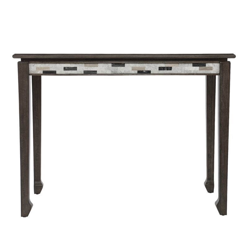 Maklaine Traditional Wood Counter Height Table in Gray Finish