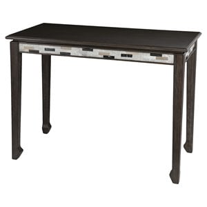 Maklaine Traditional Wood Counter Height Table in Gray Finish
