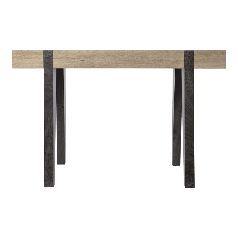 Maklaine Transitional Engineered Wood Multipurpose Desk in Natural / Black