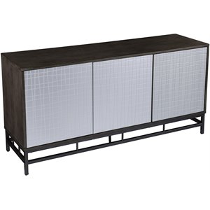 Maklaine Modern / Contemporary Wood Buffet with 6 Shelves in Gray