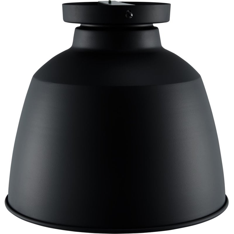 Maklaine Industrial Metal Dome Flush Mount Pendant Light in Black Finish