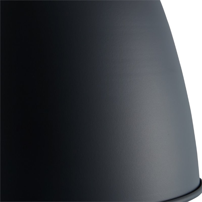 Maklaine Industrial Metal Dome Flush Mount Pendant Light in Black Finish