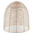 Maklaine Coastal Rattan Woven Fiber Cage Pendant Lamp in Natural Finish