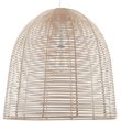 Maklaine Coastal Rattan Woven Fiber Cage Pendant Lamp in Natural Finish