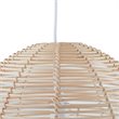 Maklaine Coastal Rattan Woven Fiber Cage Pendant Lamp in Natural Finish