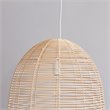 Maklaine Coastal Rattan Woven Fiber Cage Pendant Lamp in Natural Finish