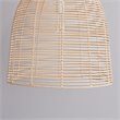Maklaine Coastal Rattan Woven Fiber Cage Pendant Lamp in Natural Finish
