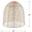 Maklaine Coastal Rattan Woven Fiber Cage Pendant Lamp in Natural Finish